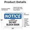 Signmission Elevator Equipment Room Do Not Block Door, 24 in W x Rectangle, Vinyl Decal OS-2PACK-NS-D-1824-L-11721 - alternate 3